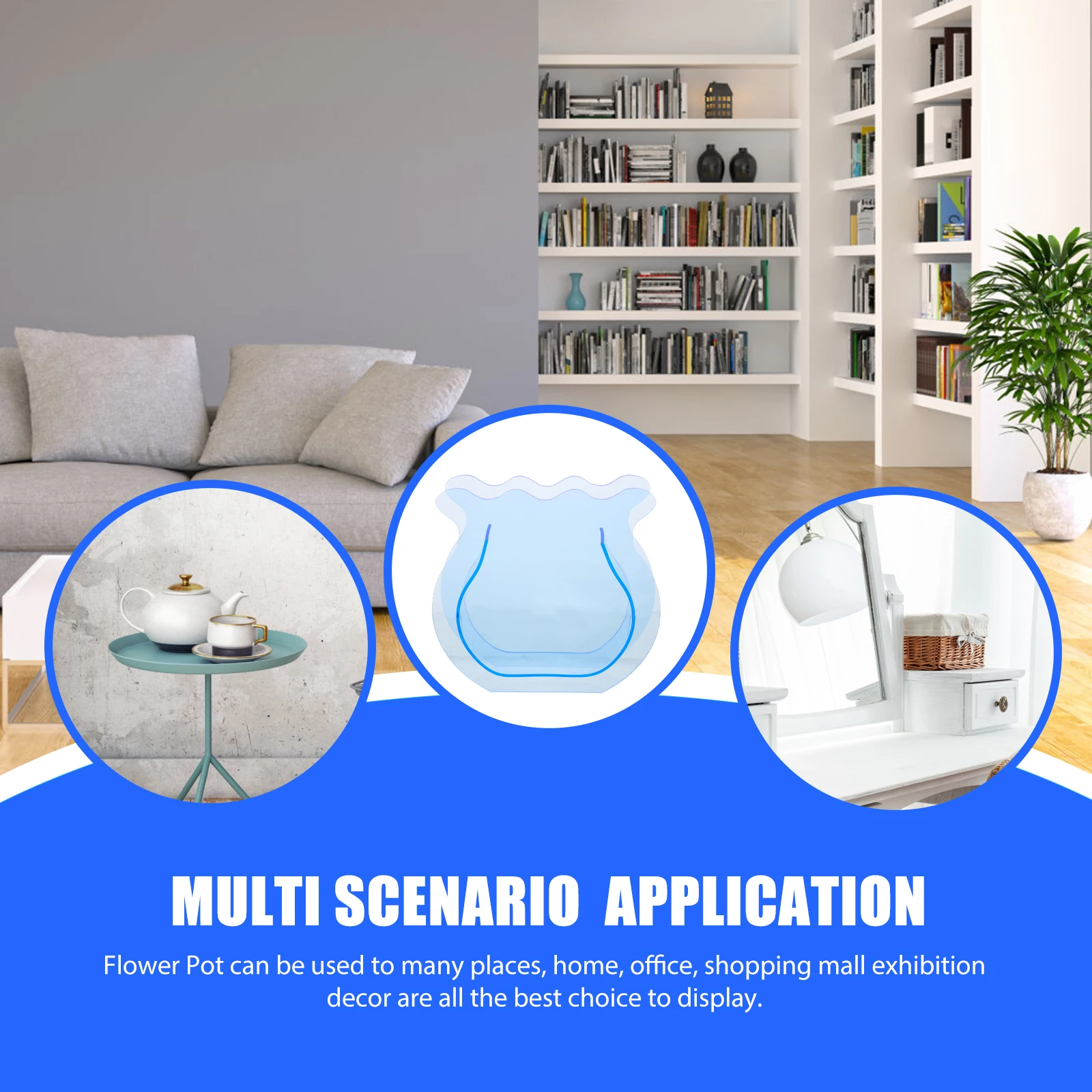 

Acrylic Pot Decorative Flower Holder Multi- Office Desk Decor Living Room Decorations Delicate Household Flower