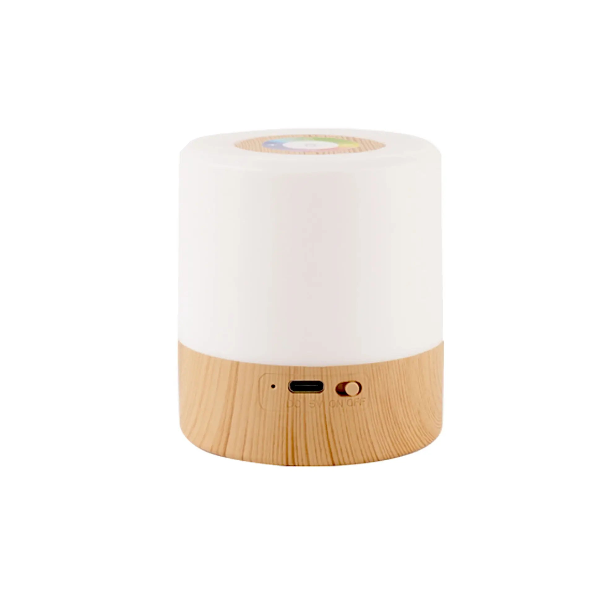 LED Rechargeable imitation wood grain bedside lamp suitable for sleeping in the bedroom touch button multiple adjustable lights