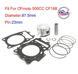 87.5MM 23MM Piston Gasket kit For CF188 CF500 CFMOTO 500 ATV UTV 500cc ENGINE PISTON KIT ASSEMBLY RINGS