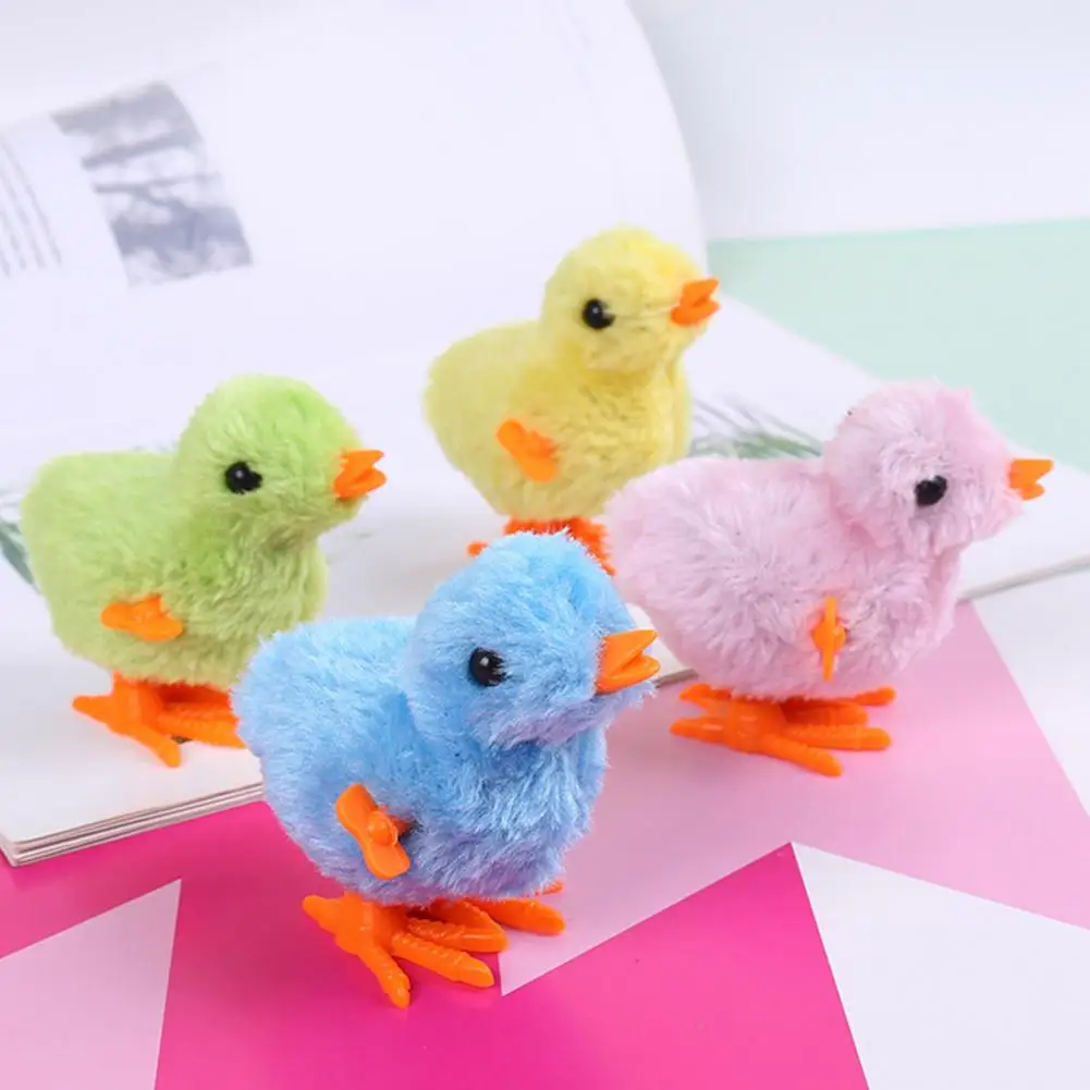 Wind-up Chick Toy Soft Plush Chick Wind-up Toy for Kids Adults Creative Cartoon Jumping Toy Clockwork Winding Gift for Children