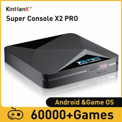 KINHANK Super Console X2 Pro Game Box Retro Video Game Console 60000 Video Games for ARCADE/MAME/DC/SS with Gamepad Gift for Kid