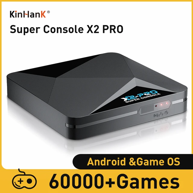 Skinhank-スーパーコンソールx2プロ、レトロビデオゲームボックス、アーケード、mame、dc、ss用の60000ビデオゲーム、ゲームパッド付き、子供向けギフト