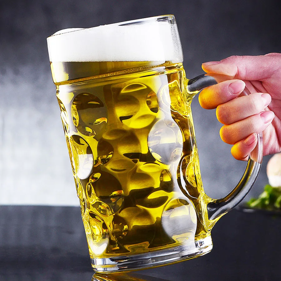 1000ml Transparent Lead Free Glass Beer Mug Craft Beer Mug Large Capacity Glass Cup Hero Cup 1 Liter Beer Mug