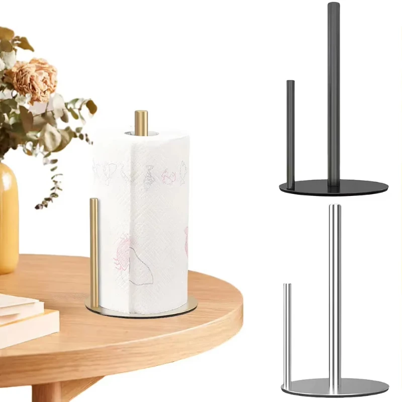 

Stainless steel paper towel holder kitchen roll paper holder punch-free kitchen vertical paper towel storage