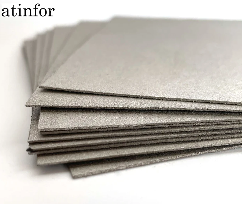 

atinfor Sheet 100x100mm 0.60mm 0.8mm 1.0mm 1.5mm 2.0mm 2.5mm 3.0mm Lab Ti Titanium Foam or Titanium felt for Electrode Battery