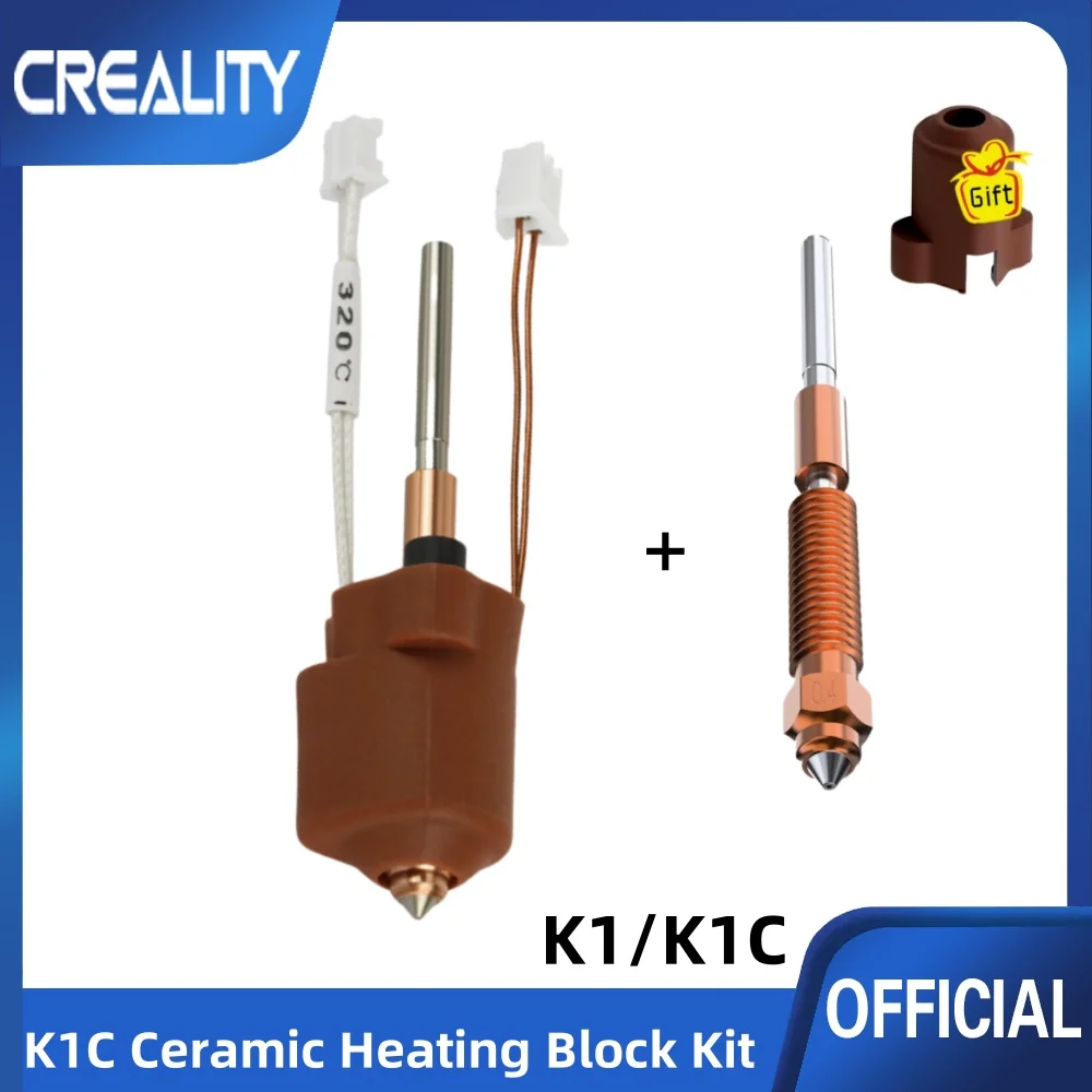 3D Printer Parts Quick-Swap Nozzle Kit For K1C Hotend For Creality K1C Ceramic Heating Block Kit 0.4mm Nozzle