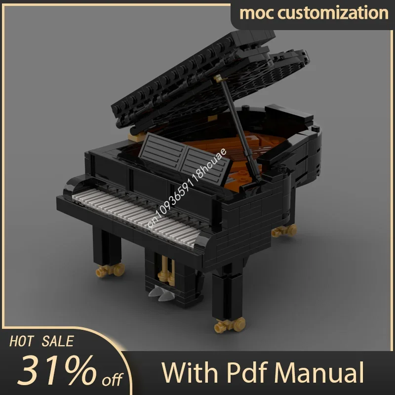 

273 шт. Moc Grand Piano, украшение стола, модель, строительные блоки, креативная сборка, кирпичи, игрушки, детские образовательные подарки