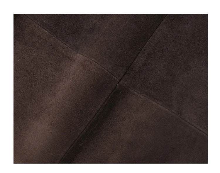 Retro 2025 Leather Ankle-Length Pants Women Elastic Waist Suede Sheepskin Wide Leg Length Straight Cylinder Trousers Black brown