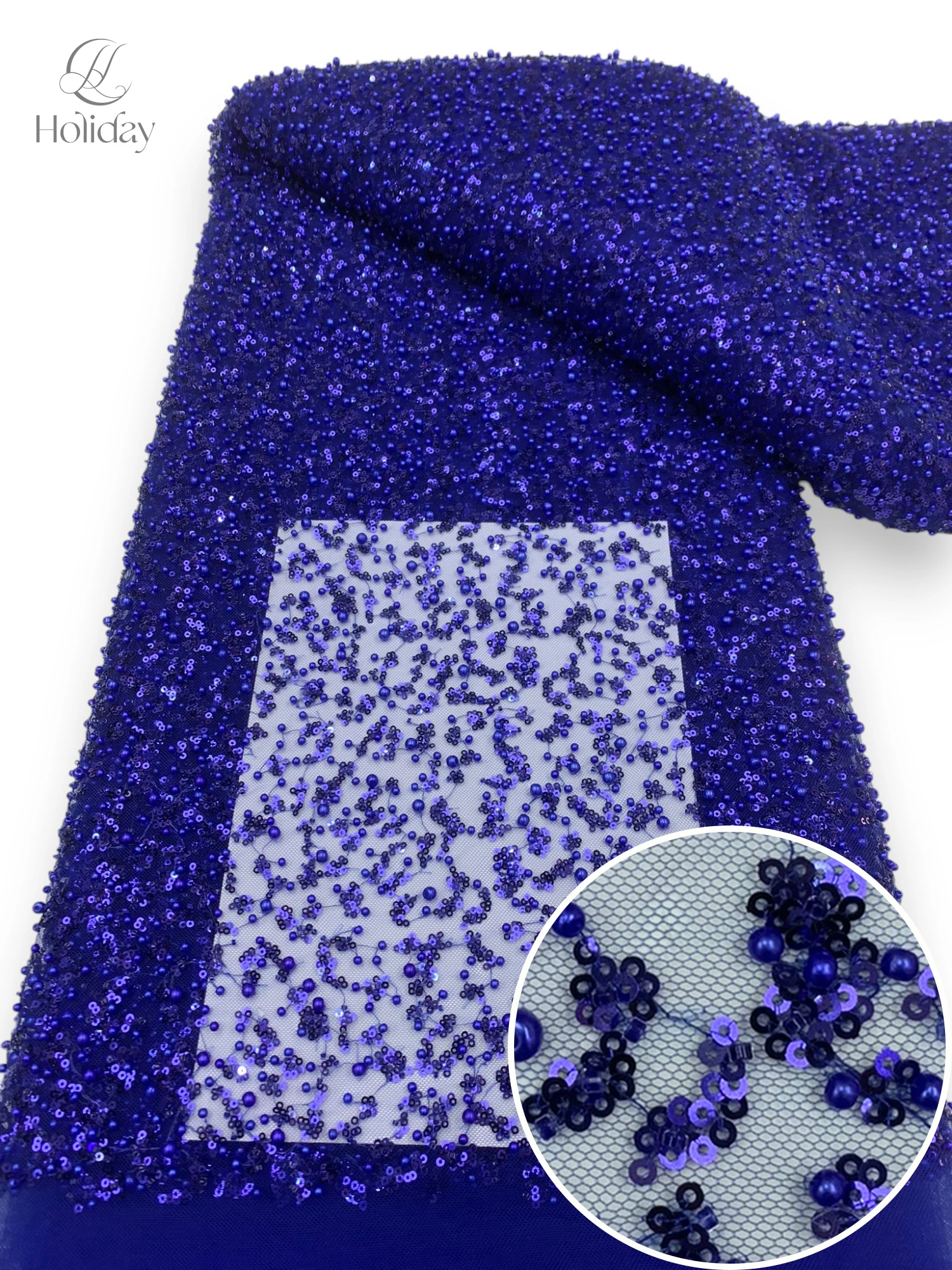 

3 года/шт. Новое поступление 2025 года, высококачественная блестящая сетчатая ткань с ручной вышивкой для женских платьев, украшенная бисером и пайетками.