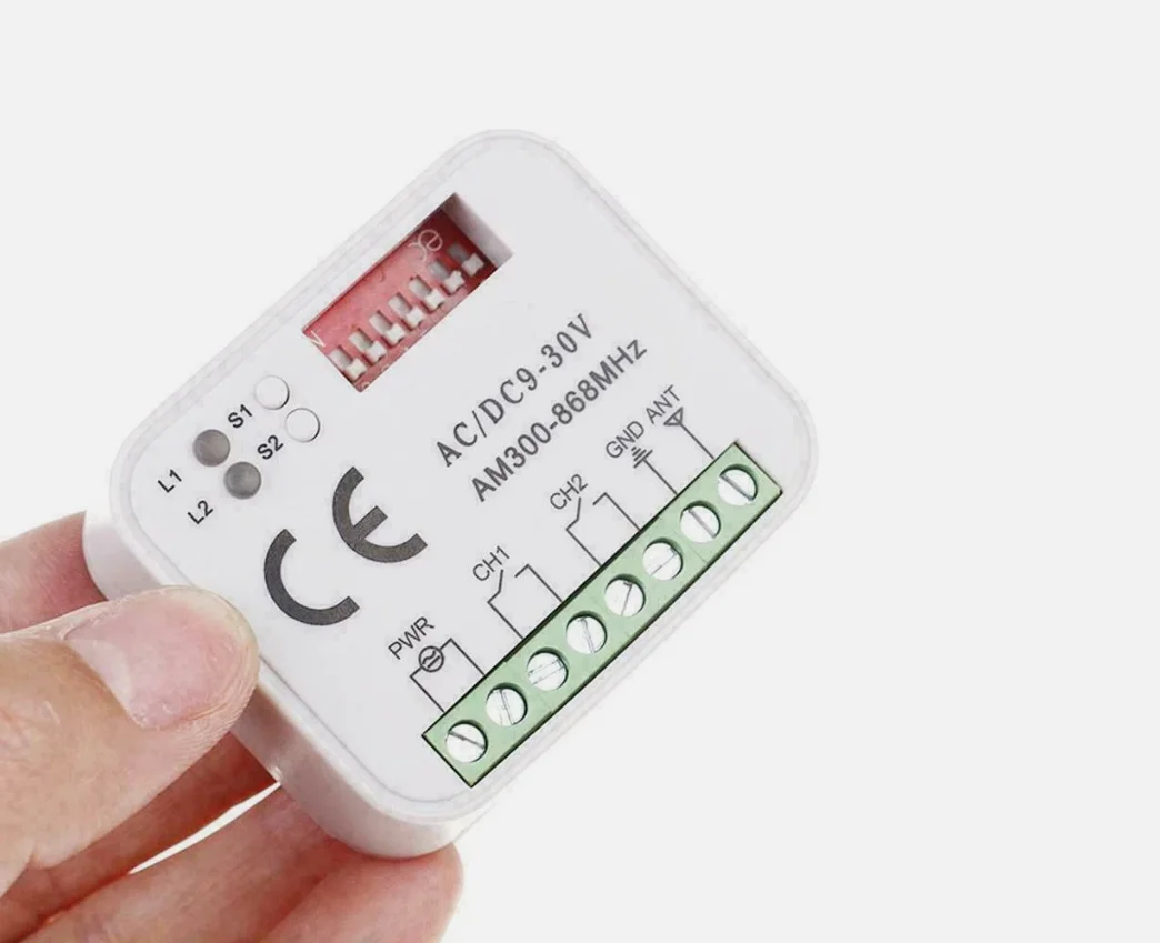 

Receiver 300-868MHz AC DC 9-30V Universal Remote Control Garage Door 2 Channels Transmitter Gate 433mhz 868mhz Rolling Fixed
