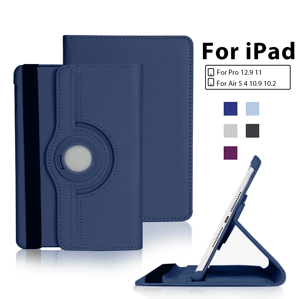 Case For iPad Pro 11 12.9 12 9 10th 10 9th 9 Generation Funda Case For iPad Air 5 4 8th 7th 10.2 10.9 360° Rotating Stand Cover