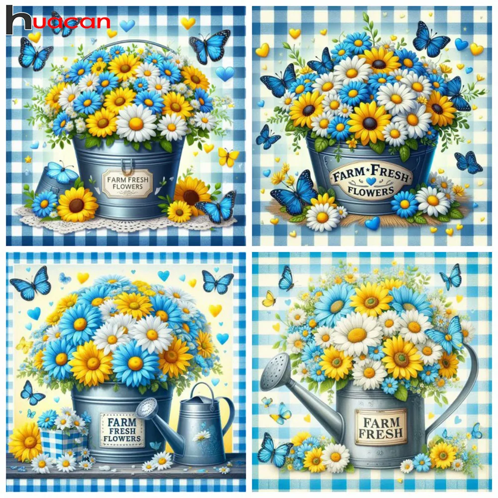 Huacan Diamant Malerei Set Tai Chi Sonnenblume volle quadratische runde Mosaik Stickerei Yin Yang Landschaft Wohnkultur