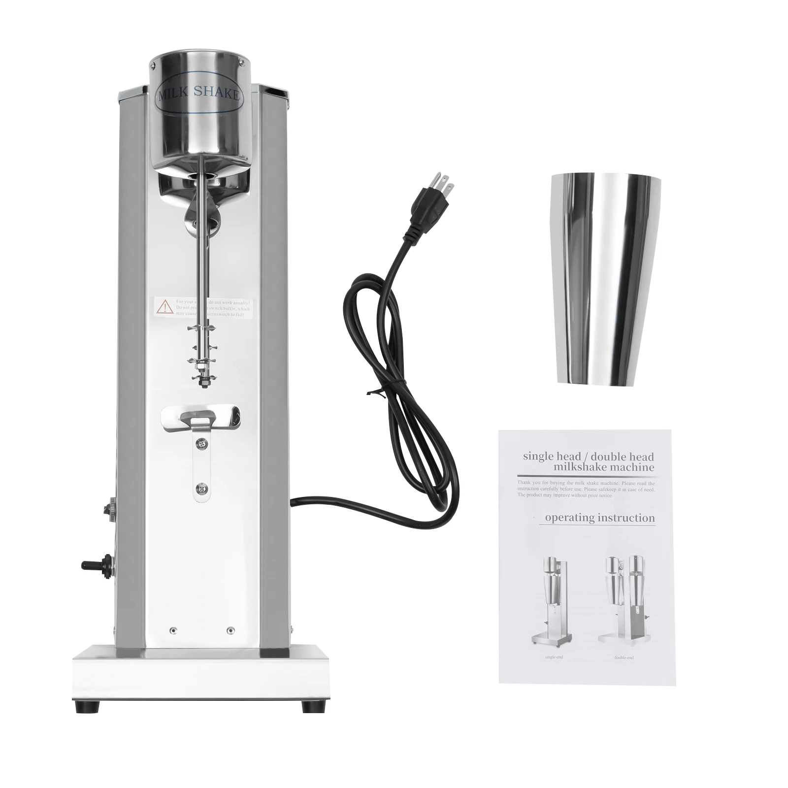 Mesin Milkshake Listrik Stainless Steel Komersial 110V 180W 650ml Blender Minuman Mesin Milkshake Stainless Steel