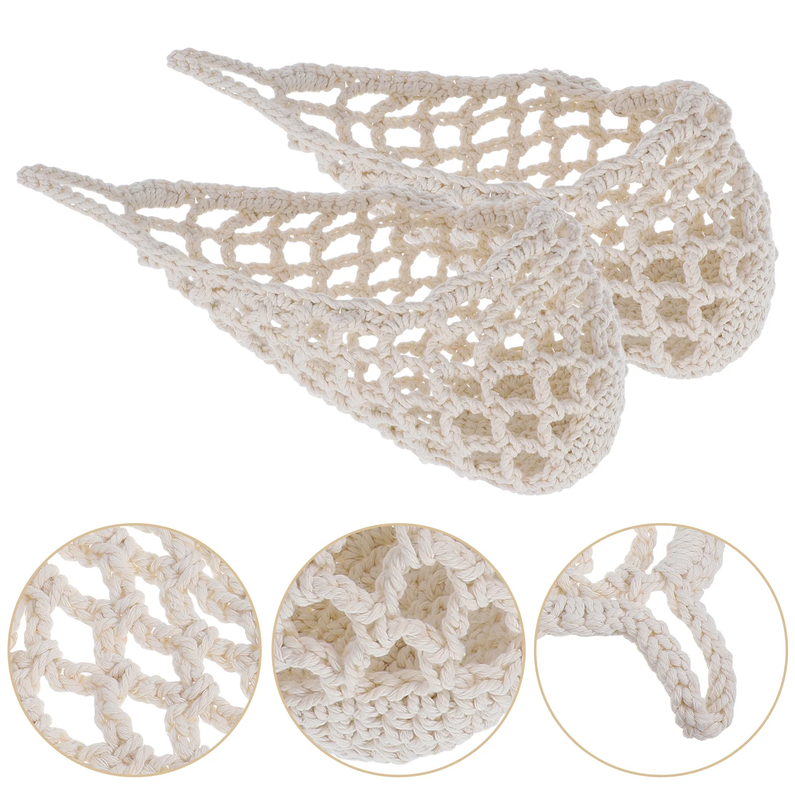 

2Pcs Macrame Plant Hanger Boho Style Cotton Rope Hanging Basket Decorative Wall Planter for Living Room Garden Kitchen Fruit and