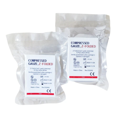 Kit de vendaje médico de emergencia para embalaje al vacío, bloque de vendaje doblado en Z, gasa curva de compresión, 1 ud.