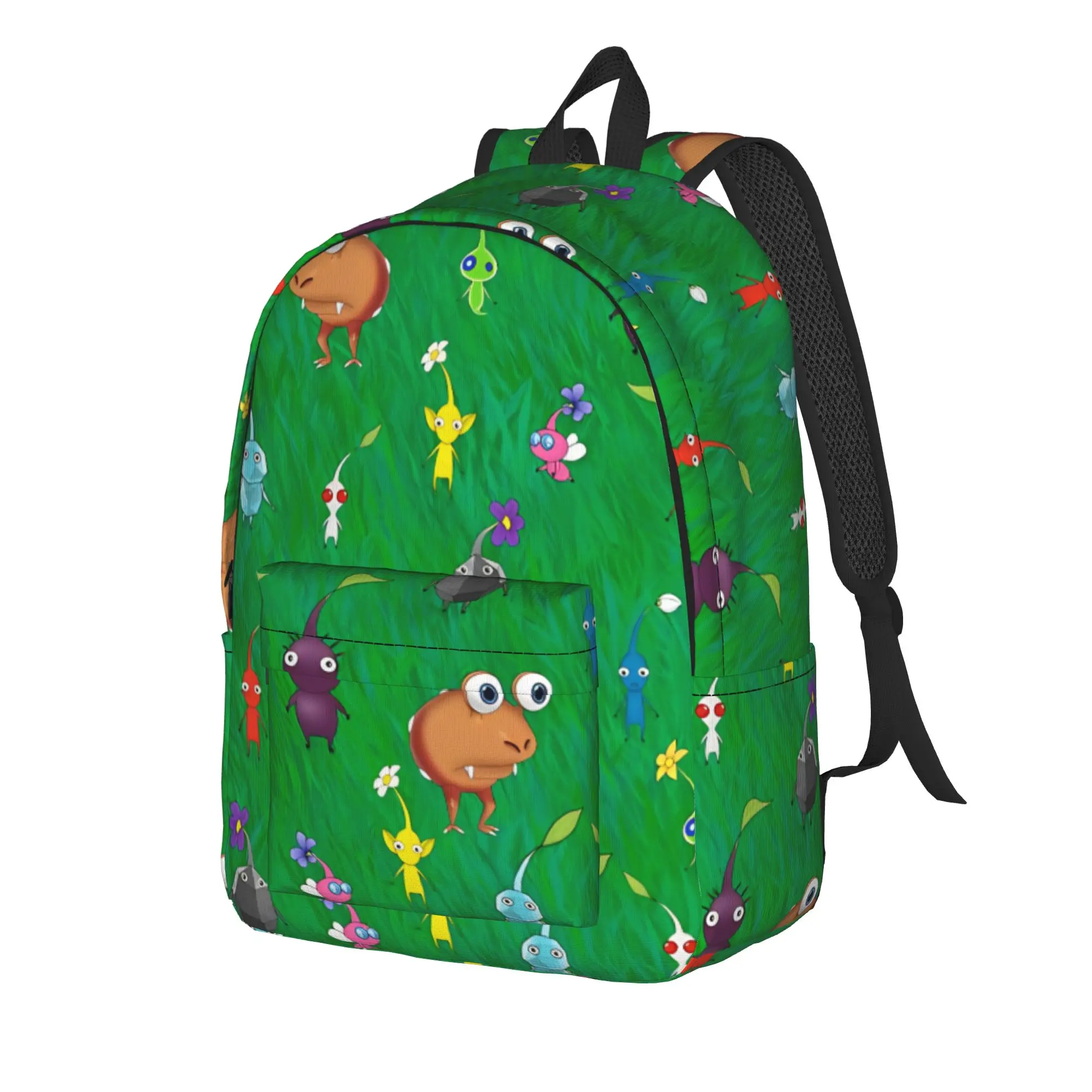 Pikmins Field Backpack for Men Women Casual Student Work Daypack Video Game Cartoon Kids Laptop Canvas Bags Sports