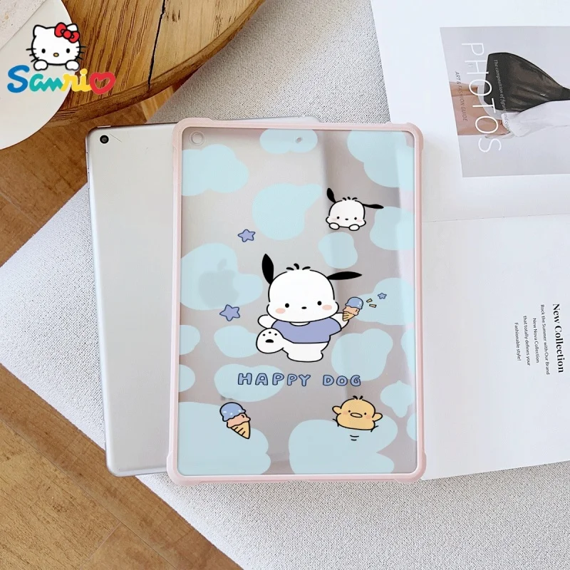 

Sanrio Pochacco pattern Pink iPad Transparent Drop Case, suitable for iPad Pro 2022/2024, iPad Air 3/5, iPad Mini 6, iPad 6/10