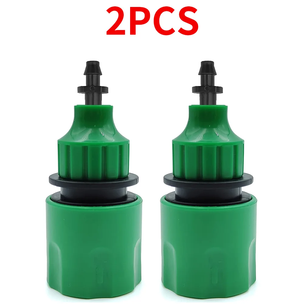 WUJIE 2PCS Quick Coupling Adapter with 1/4 (ID 4mm) or 3/8 inch (8mm) Barbed Connector for Irrigation Garden Watering Greenhouse