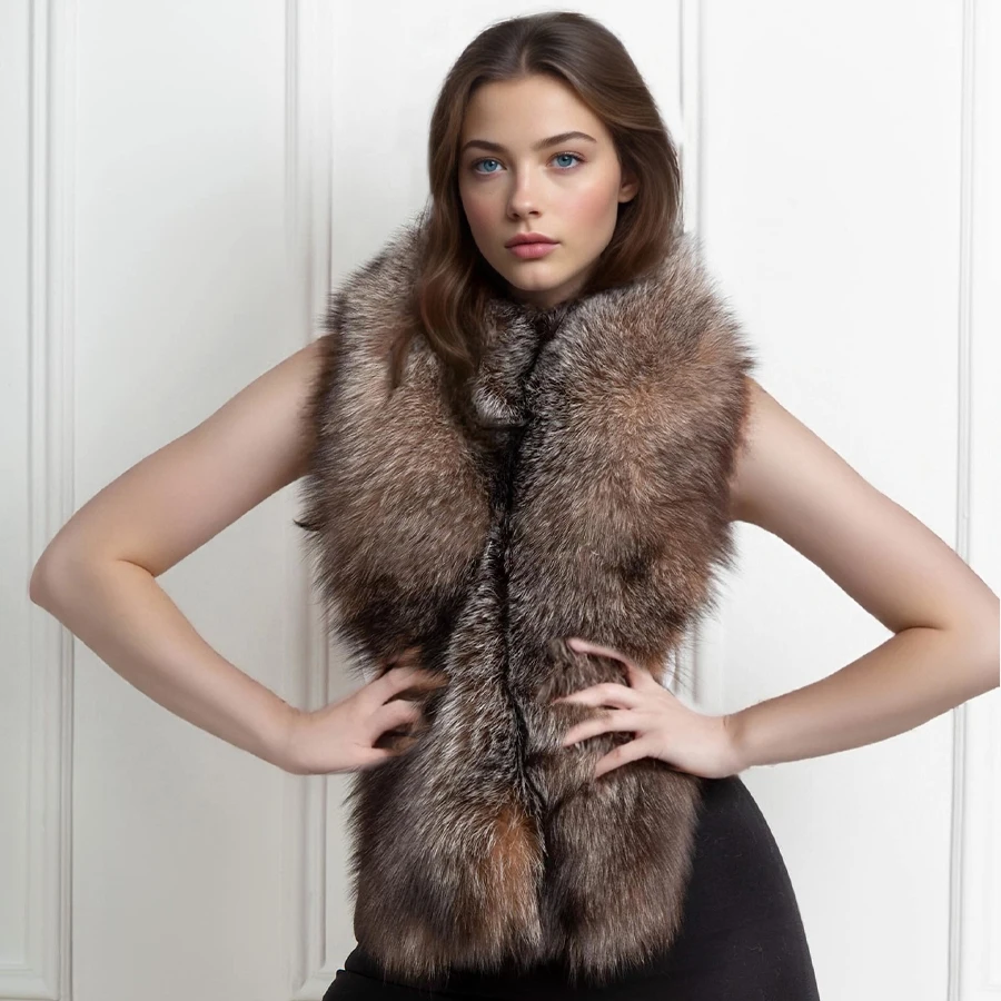 

Воротник из натурального лисьего меха для женщин, пальто, куртка, шаль, зимний аксессуар из натурального меха, бестселлер, теплый меховой шарф, шали