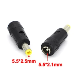 2-10PCS 5.5 X 2.1mm Female To 5.5 X 2.5mm Male DC Power Connector Adapter Laptop 5.5*2.1 Female To Male 5.5*2.5