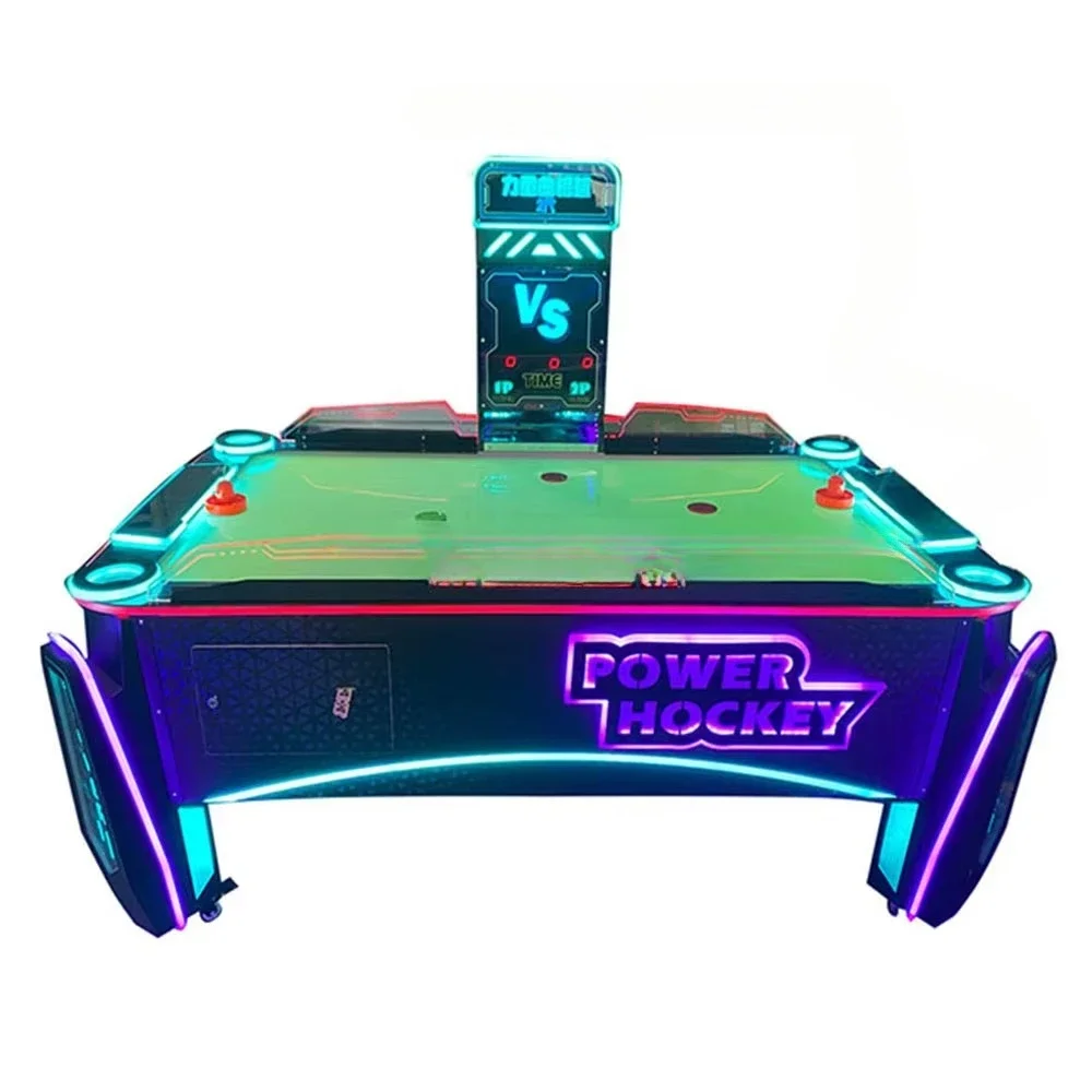 Manufacturer supplies coin operated 2-person entertainment air hockey table games arcade ice hockey machines