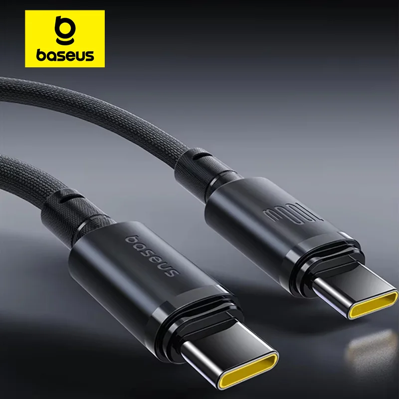 Baseus 100W Fast Cable Type-C USB-C Charging Braided Data Cable For iPhone 16 15 iPad MacBook Pro Samsung Galaxy S25 S24