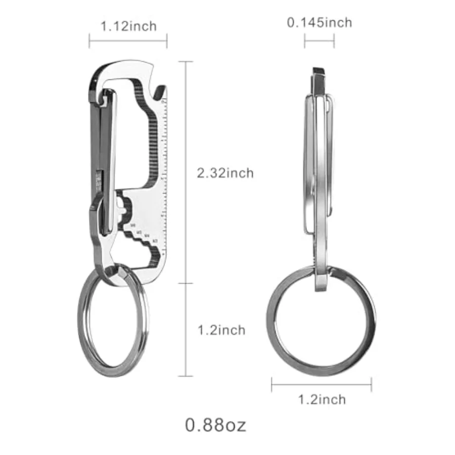 المفاتيح حلقة تسلق مع فتاحة الزجاجات حلقة تسلق من الفولاذ المقاوم للصدأ كليب لمفاتيح السيارة البسيطة متعددة المهام المفاتيح كليب للرجال حزام هوو #2