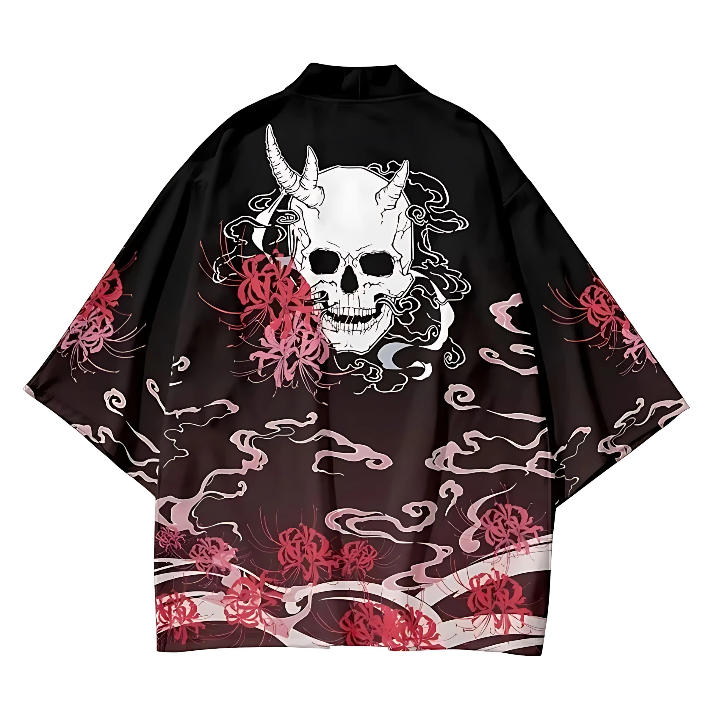 2026 Summer Men's Kimono Skull Pattern Breathable Lightweight Casual Roller Skating Hip-Hop Men's Clothing view 3