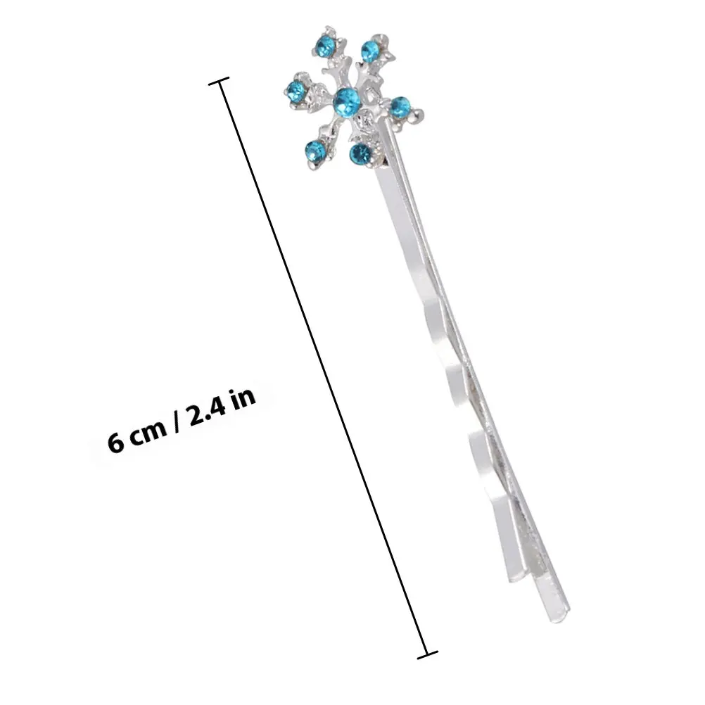 18Pcs Snowflake Hair Barrettes Alloy Rhinestone Hairpins Women Hair Accessories Wedding Ceremony Dating Birthday Present