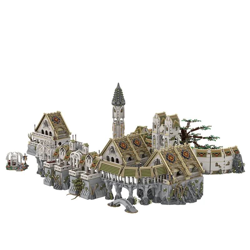 21067pcs Ring Movie Scene UCS Rivendell Building Block Fairy Town Model Bricks DIY Elven Town Assembly Kids Toys MOC-62284