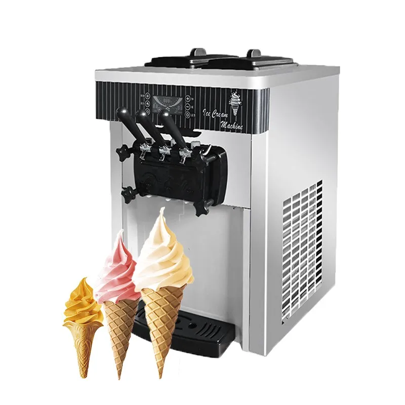 Best Selling GEPU Stainless Steel Floor Standing Soft Serve Ice Cream Machine ICESO31 1 Year Warranty 3 Flavors Cafe Bakery Shop