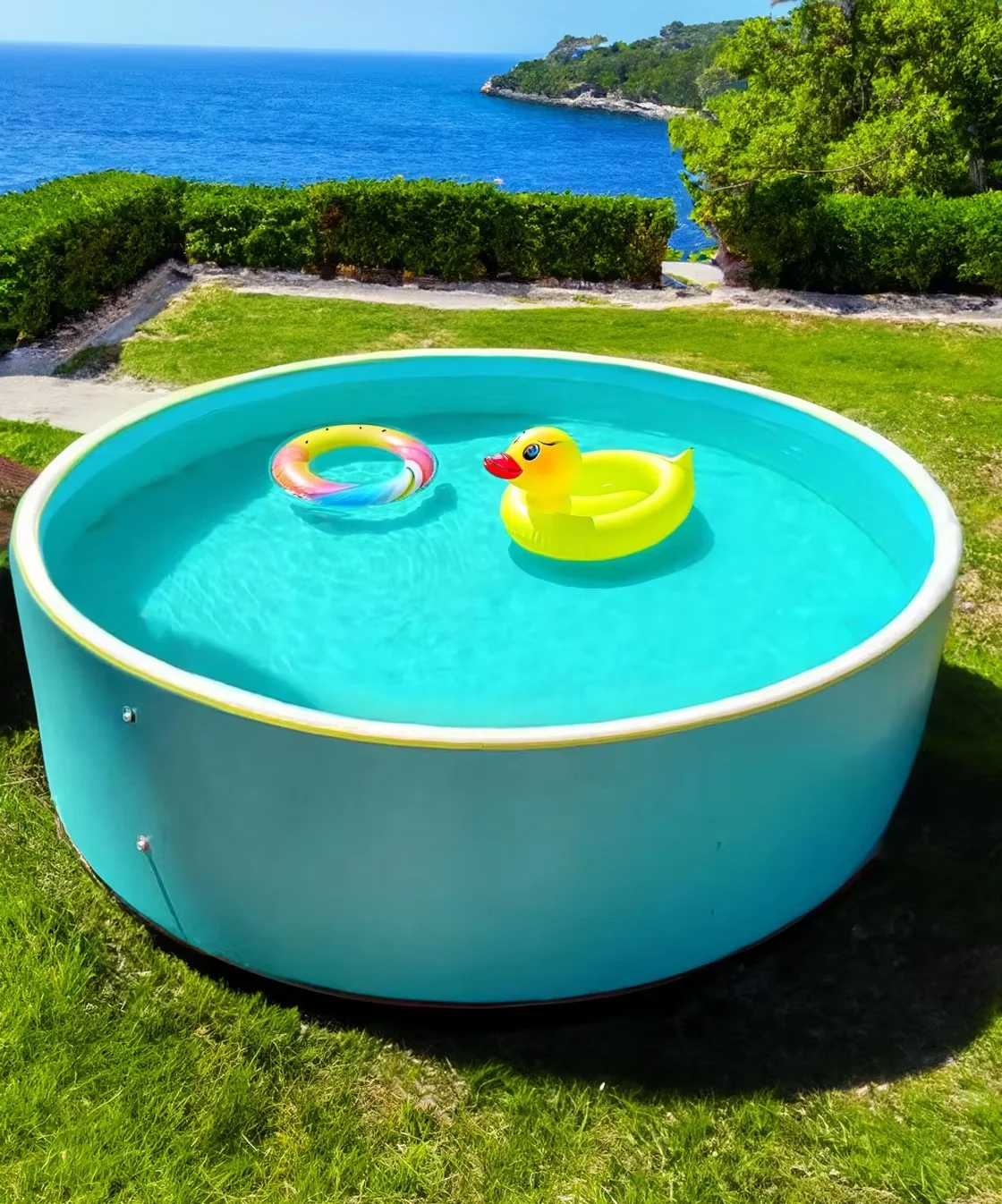 Large Customizable PVC Drop Stitch Inflatable Above Ground Pool High Quality Construction Swimming Pool With Filter Pump