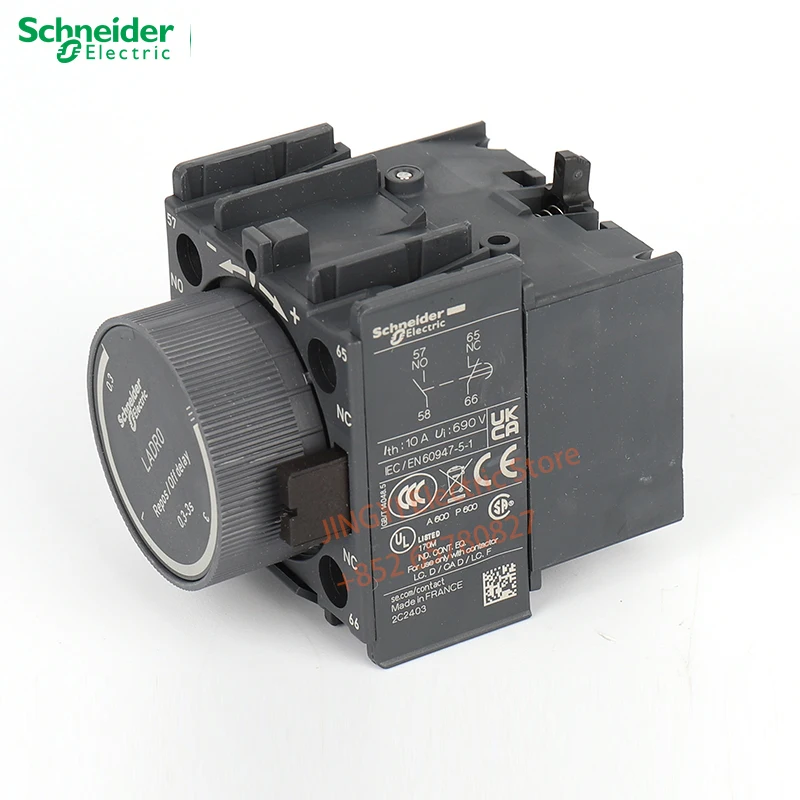 TeSys Deca LADR0 LADR2 LADR4 Delay auxiliary contact module, power off delay, 0.3-3s 1-30s 10-180s seconds, screw clamp terminal