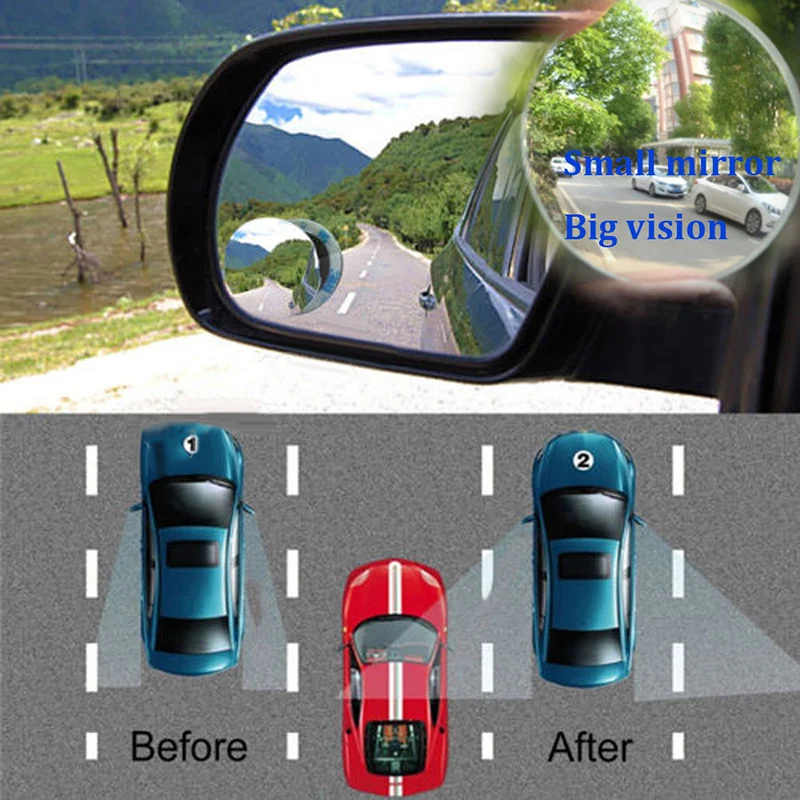 

Trucks 2pcs Wide Angle Car Round Convex 5*1.2mm Parts Replacement Stick-On ABS Set Auto New Unique Safety Useful