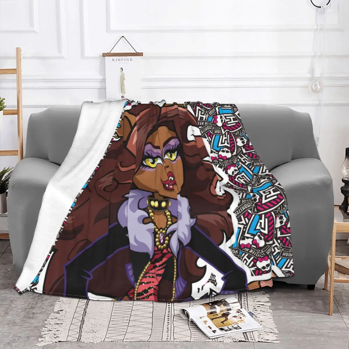 Draculaura Monster High Blanket Fleece Cartoon Lightweight Thin Throw Blanket for Car Sofa Couch Bedspread