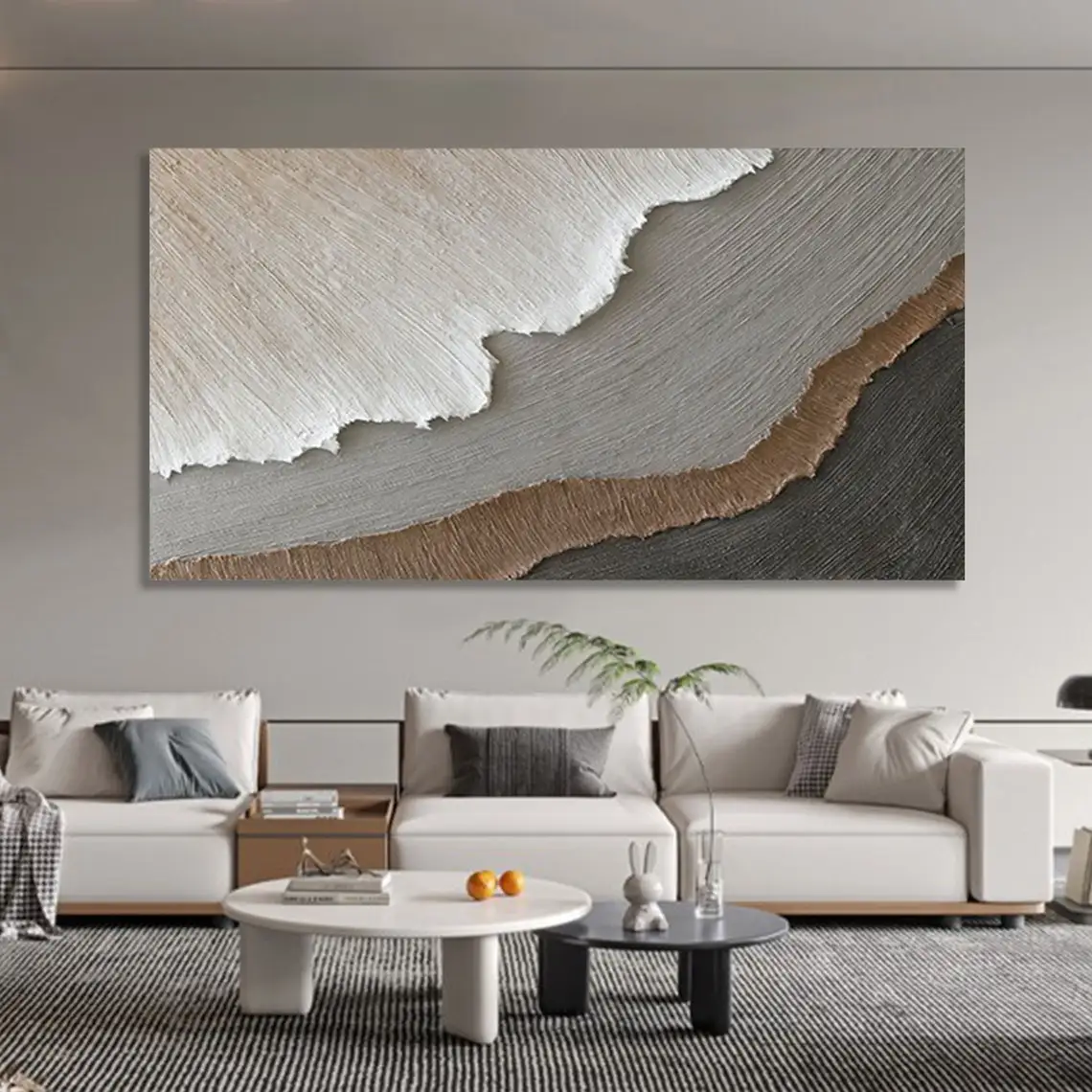 3D Ocean Waves Art Handmade Painting on Canvas Painting Party Texture Wall Art Wabi-Sabi Wall Art Living Room Fashion Room Decor