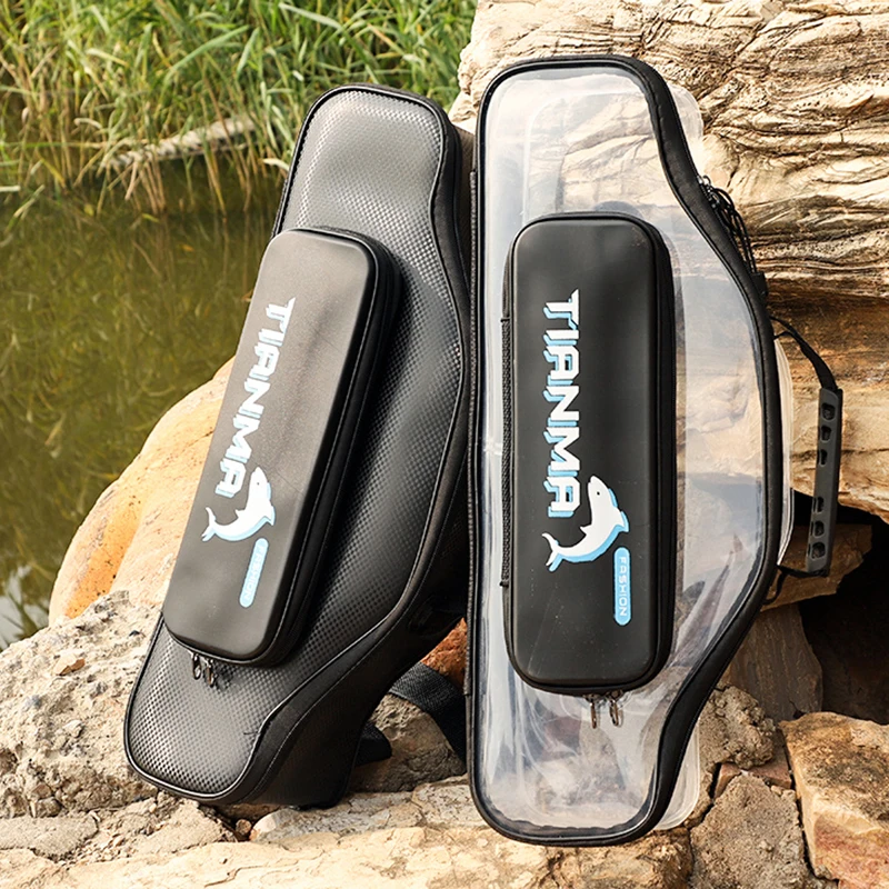 

Clear Travel Storage Pack Multifunctional Fishing Bag Portable Fishing Rod Bags Transparent Thickened Fishing Tackle Carry Case