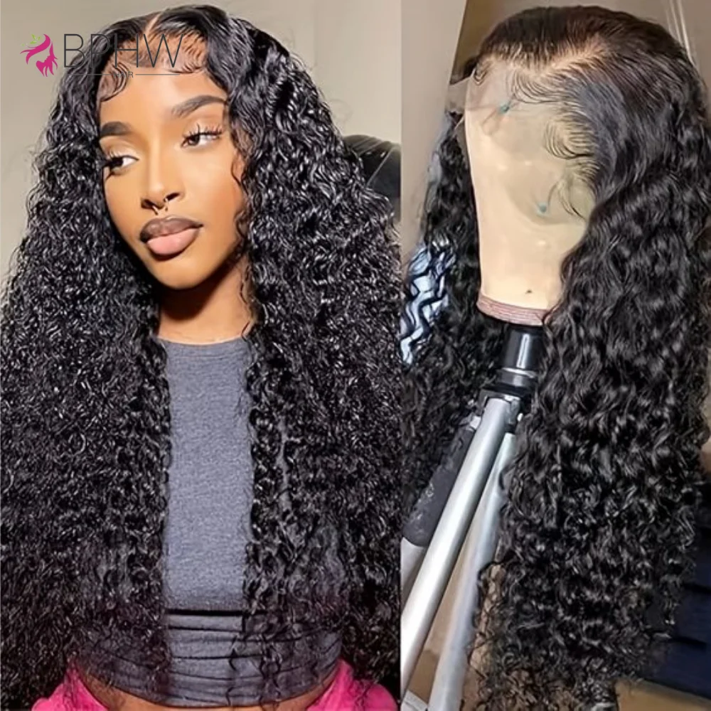 

30Inch Kinky Curly 13x4 Lace Front Wig Human Hair Wigs 180 Density Brazilian Remy HD Transparent Wigs Pre Plucked 12A Wigs