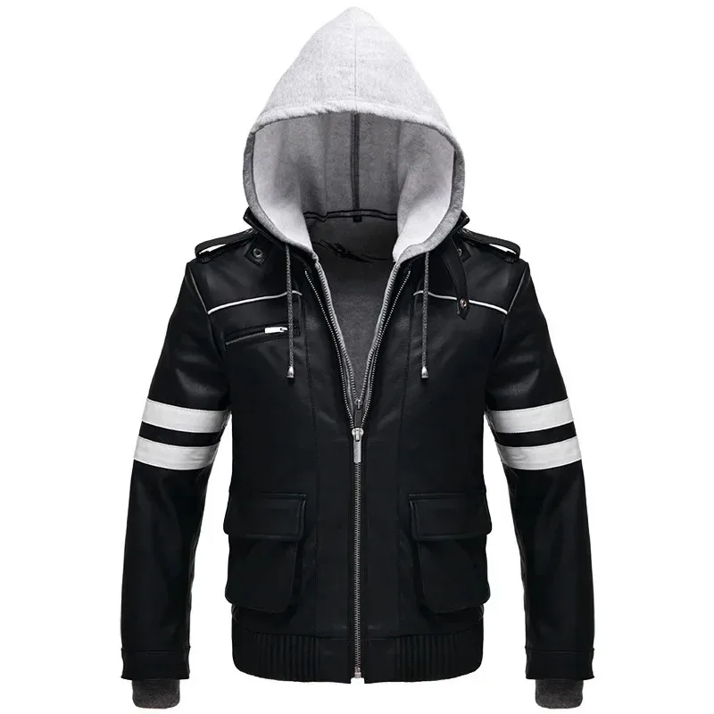 لعبة النموذج Alex Mercer PU سترة جلدية معطف الشتاء الياقات المزدوجة! أزياء الهالوين التنكرية للنساء/الرجال 8;c'4,t;6.j'2;