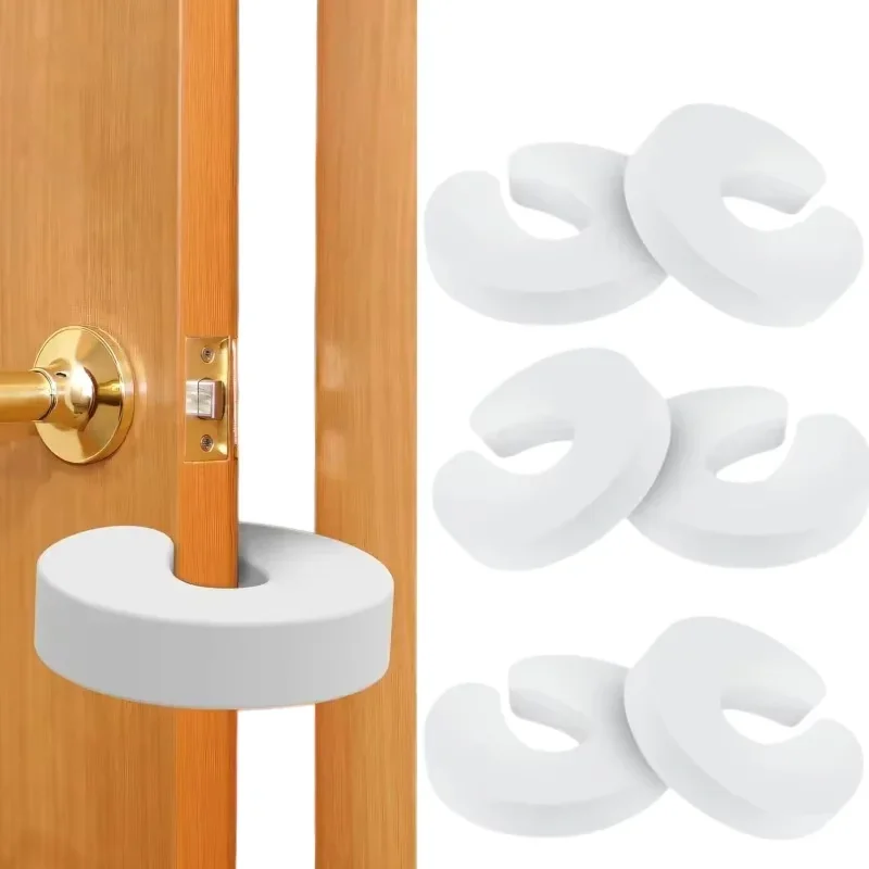

6 pieces of safety door stop furniture protective cover, anti pinch hand lock, finger anti pinch protective door stop