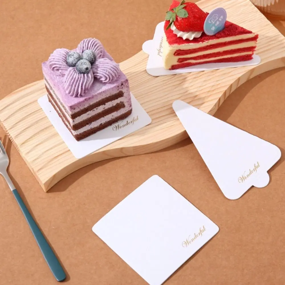 50/100pcs New Disposable Dessert Boards Golden White Round Square Paper Food Mats Thicken Paper Mousse Cake Base Cake Decor