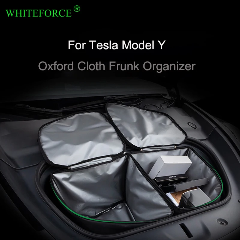 For Tesla Model Y 2021-2024 Frunk Oxford Cloth Organizer Bag Model Y Waterproof Thickened Heat Preservation Storage Bag