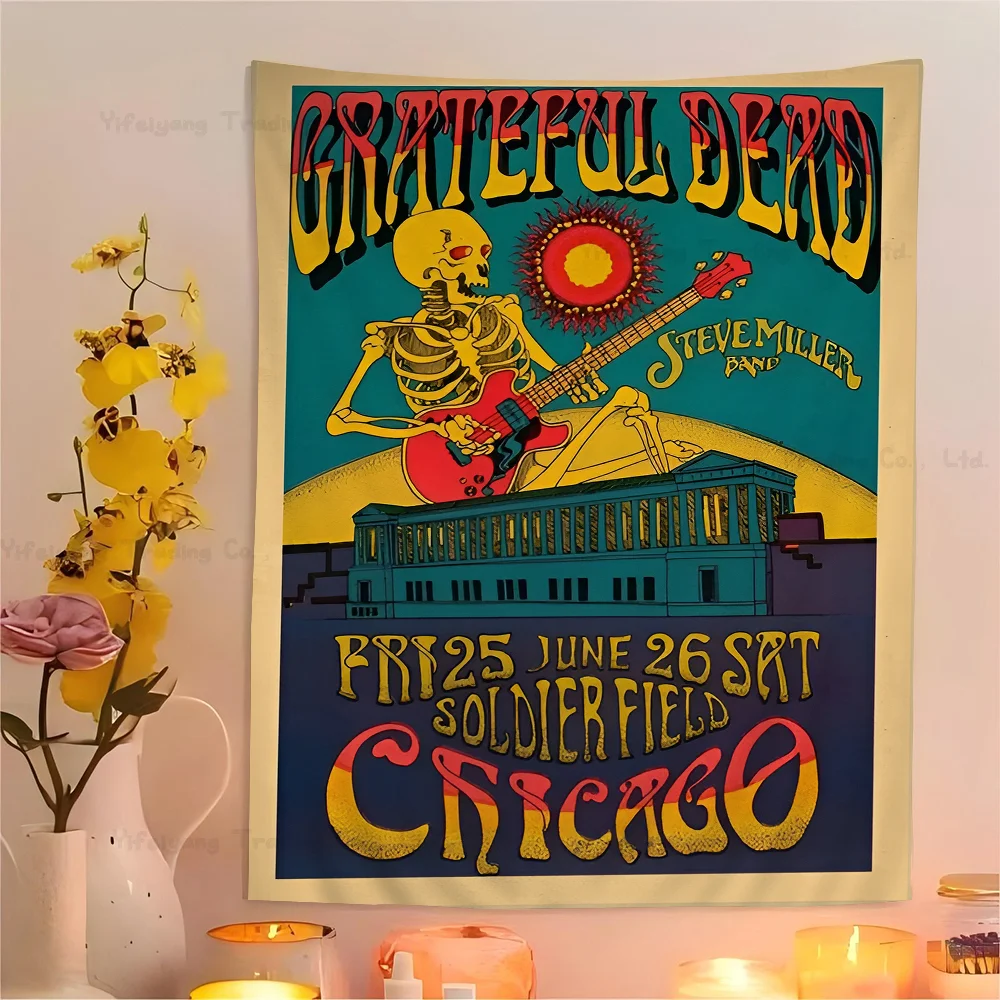 The Grateful Dead Printed Large Wall Tapestry Hanging Tarot Hippie Wall Rugs Dorm Art Home Decor