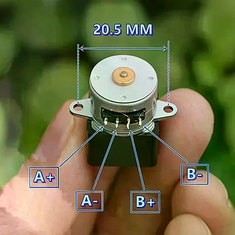 Motor paso a paso con engranajes metálicos, mini, 15 mm, 2 fases, 4 cables, para proyectos de robótica, coches, monitores y cámaras, 1 unidad.