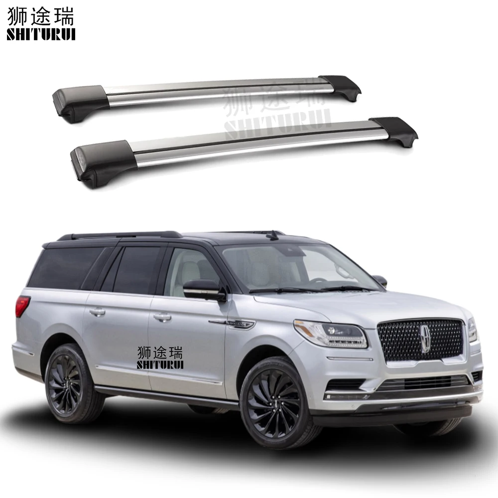 

2Pcs Roof Bars for Lincoln Navigator 2018- Aluminum Alloy Side Bars Cross Rails Roof Rack Luggage CUV SUV LED