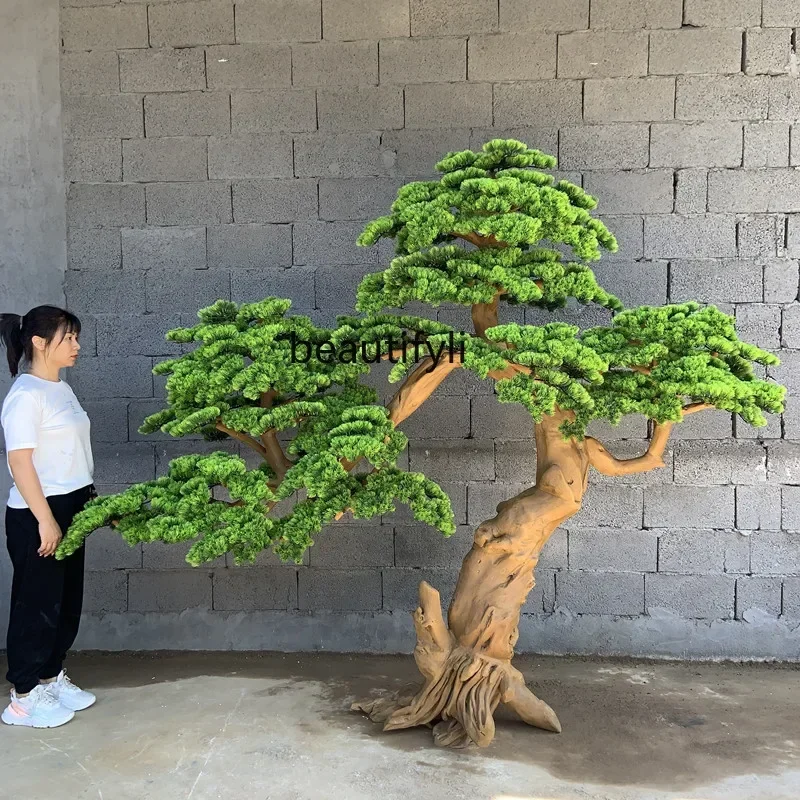 

Simulated welcome pine tree, fake tree, indoor landscape ornament, hotel office floor decoration