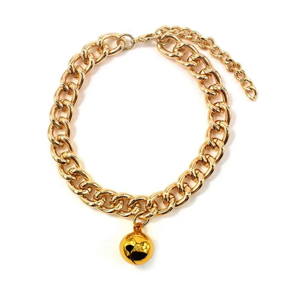 

Not Fade Fashion Puppy with Bell for French Bulldog Pet Accessory Cat Collar Pet Chain Dog Necklace Dog Gold Chain