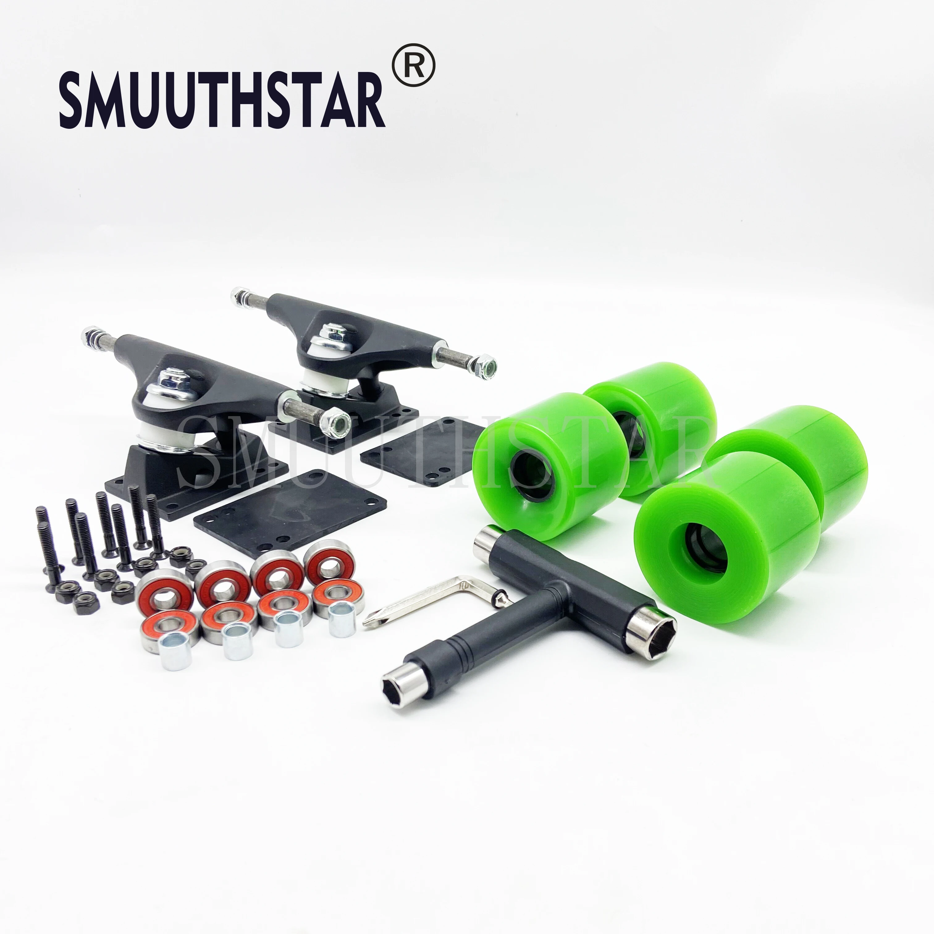 5 Inch Skateboard Trucks High-Speed Silent Bearing Set 78A 60*45mm Skateboard Wheels Bearing Riser Pad Longboard Hardware