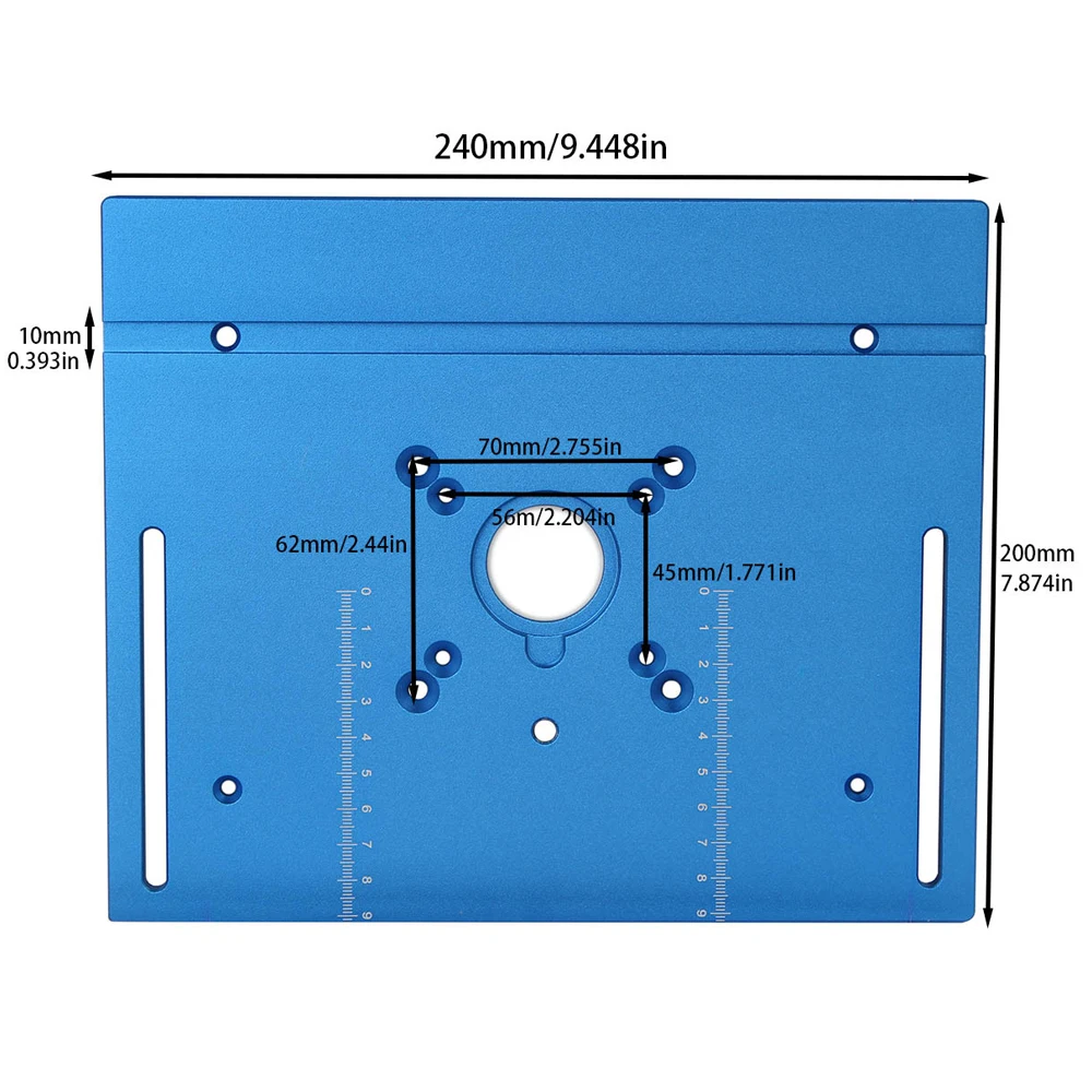 Piastra per inserto da tavolo per Router in alluminio piastra per fresatura del legno elettrica per fresatura del legno con manometro per guanti per lavori fai da te Benche