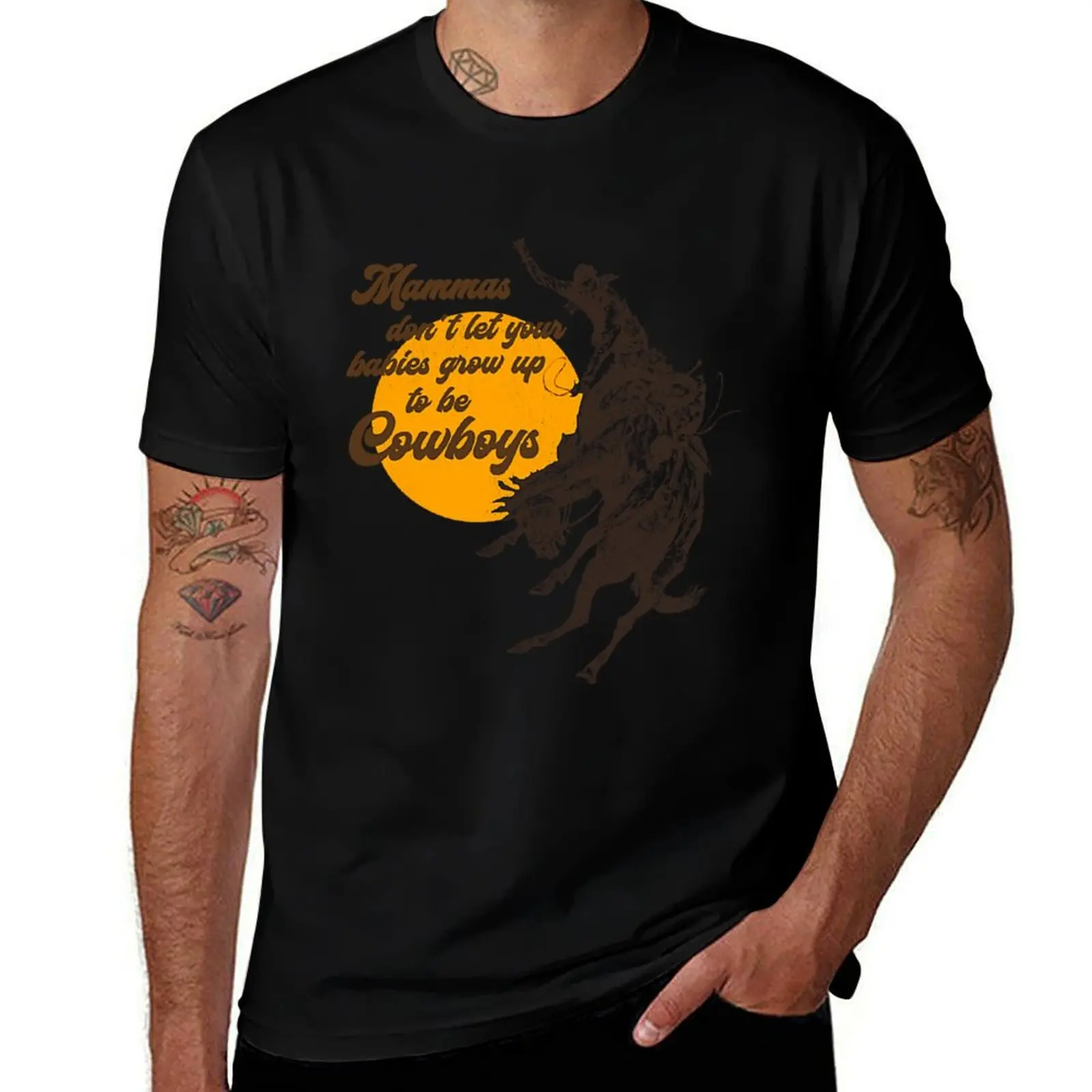 Mammas Don't Let Your Babies Grow Up To Be Cowboys T-Shirt Work Duty Casual T-Shirt